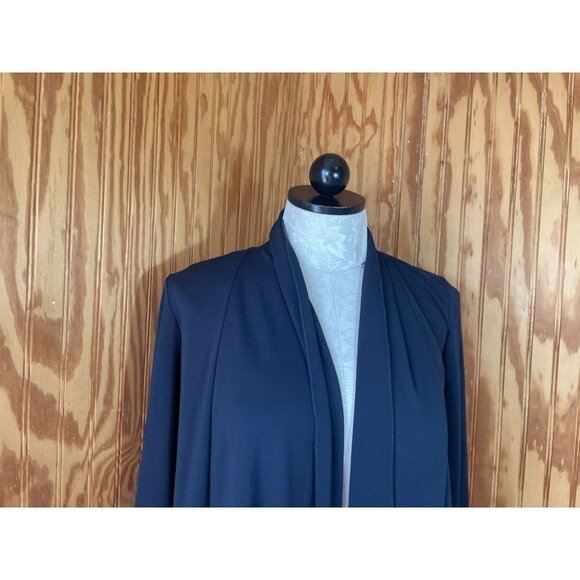 Cabi Waterfall Shawl Cardigan Open Front Long Sleeve Navy Blue Knit Size S - Picture 4 of 10